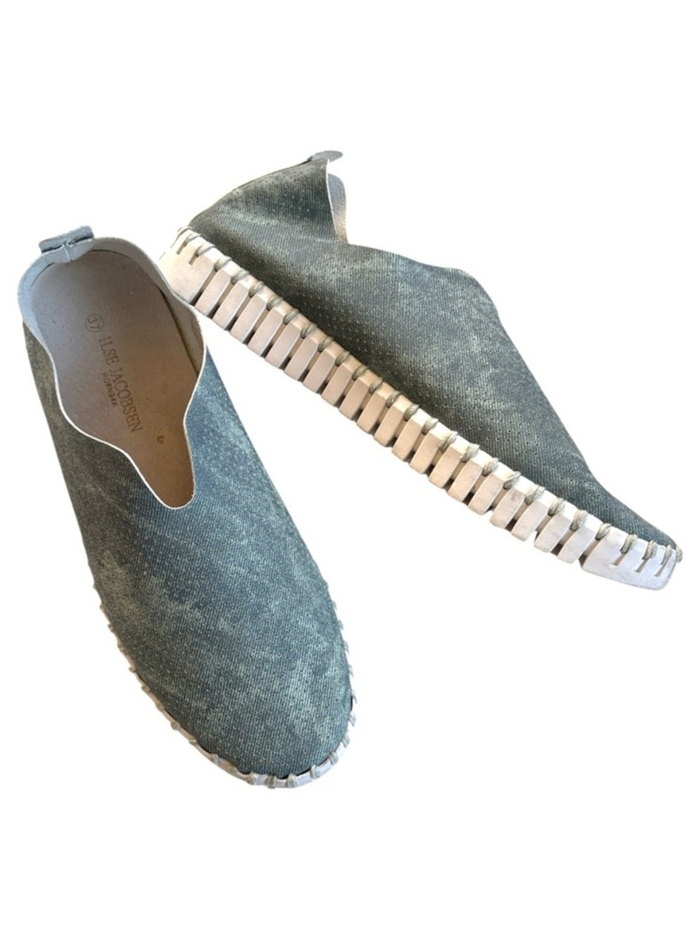Euc Ilse Jacobsen Tulip Slip-On Sneaker Blue Denim Tie Dye Size 7 Retail $94.00